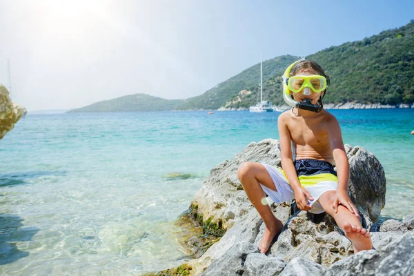 Beach Tatil şnorkel çocuk şnorkel — Stok fotoğraf