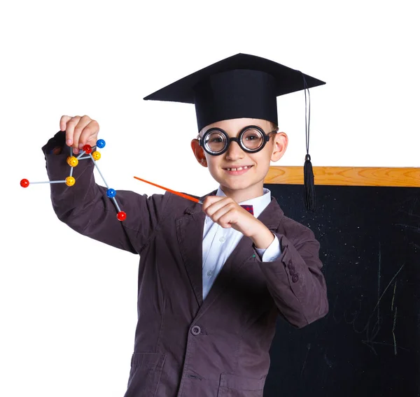 Ragazzino in cappello accademico — Foto Stock