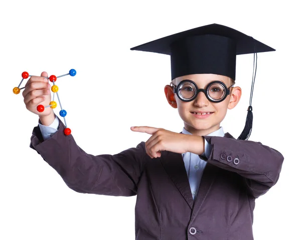 Ragazzino in cappello accademico — Foto Stock