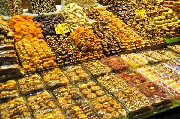 各种甜点和价格 — 图库照片