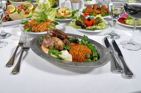 Very Delicious Turkish Tandir Kebap Different Presentations — Stock Photo, Image