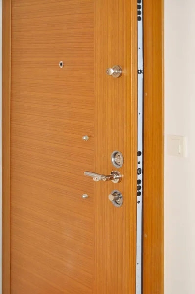 Steel door lock system — Stock Photo, Image