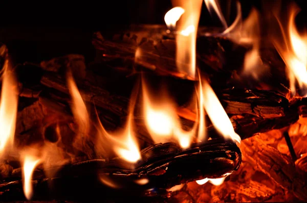 Hoguera con carbones calientes — Foto de Stock