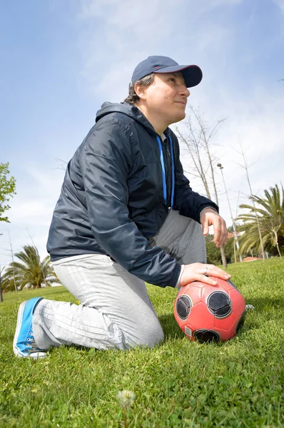 Man with football — Stock Photo, Image