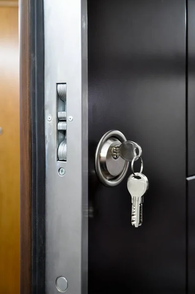 Stalen deur lock systeem — Stockfoto