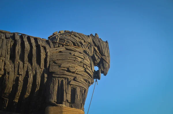 Trojanisches Pferd und blauer Himmel — Stockfoto