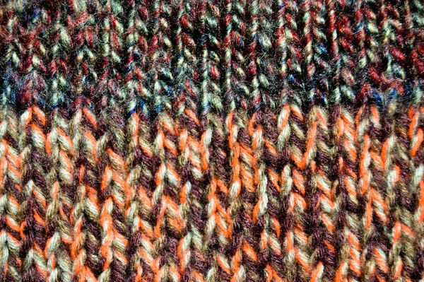 手編みのニット生地の色ウールの背景テクスチャ — ストック写真