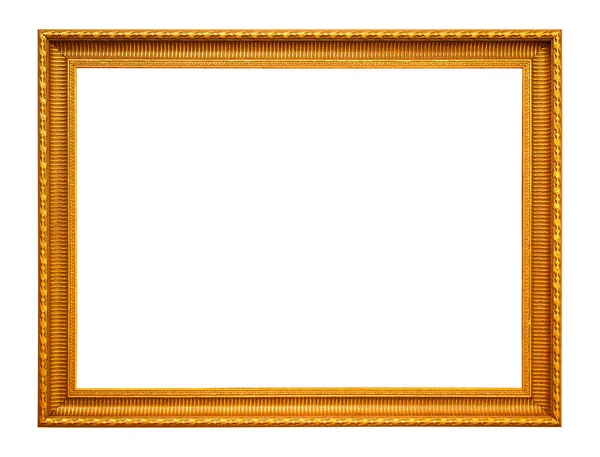 A rectangular empty wooden and gold frame — Stock Photo, Image