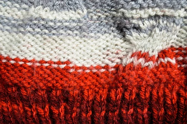 Tissu tricoté à la main texture de fond de laine colorée — Photo