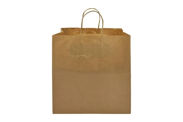 Papier recyclé shopping un sac sur fond blanc — Photo