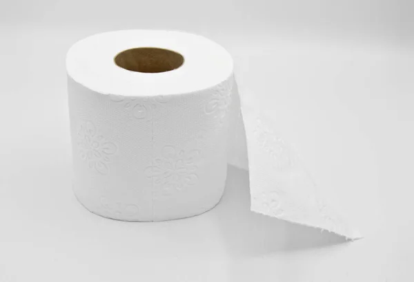 Soft white toilet paper isolated on white background — Stock Photo, Image