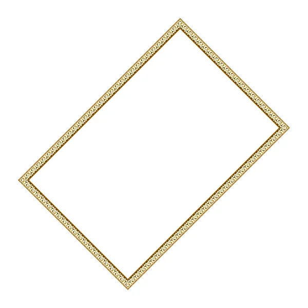Rectangular Empty Wooden Gold Gilded Frame Isolated White Background — Stock Photo, Image