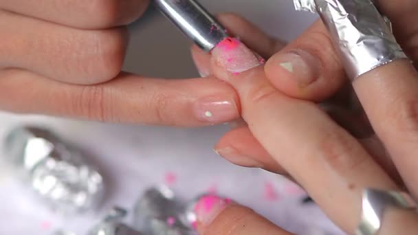 Manicure close-up — Stockvideo