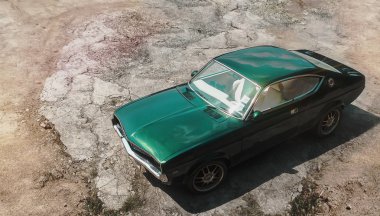 Retro yeşil araba
