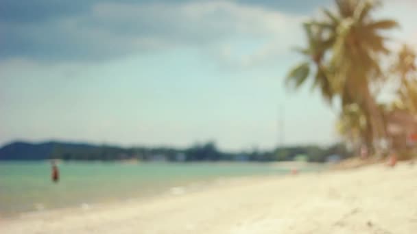 Foto desenfocada de la playa tropical — Vídeos de Stock