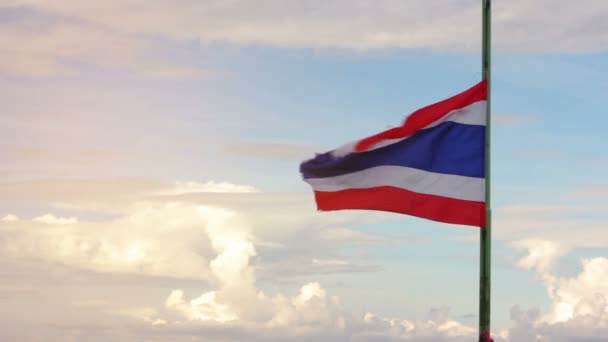 Thailand flag waving — Stock Video