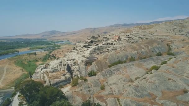 10 August, 2017 - Uplistsikhe, an ancient rock-hewn town near Gori in Georgia — Stock Video