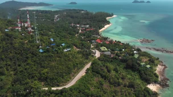 Vista aérea da ilha de Koh Phangan, Tailândia — Vídeo de Stock