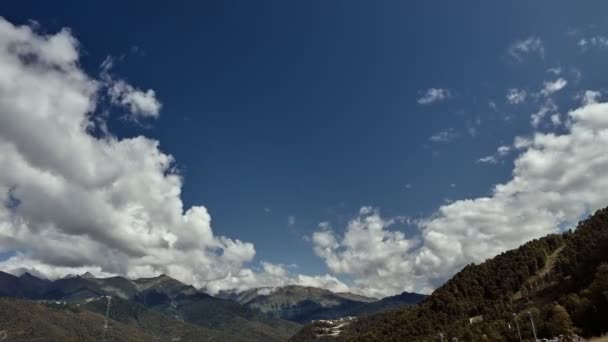 Timelapse of clouds over Roza Hutor in Sochi — Stockvideo