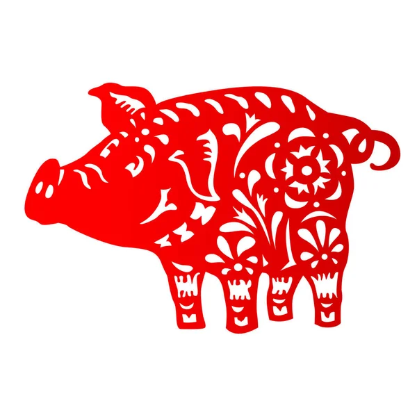Signo do zodíaco para o ano do porco — Vetor de Stock