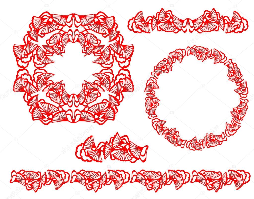 chinese floral ornament stock