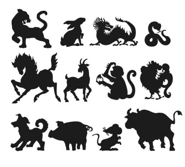 Set 12 Çince zodyak işaretleri