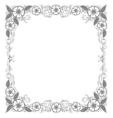 zarif vintage çerçeve çiçek