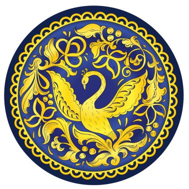 Altın kuş mutluluk ile Slav halk süsleme 