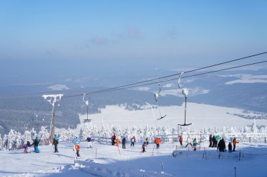 Kış sporları alanında Ore Mountains, Almanya