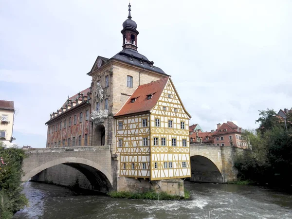 Régi Town Hall Bamberg Régi Városháza Bamberg Történelmi Mérföldkőnek Számító — Stock Fotó