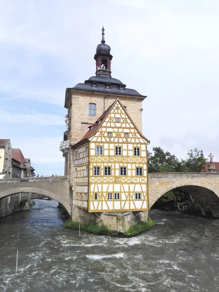 Antiguo Ayuntamiento Bamberg Antiguo Ayuntamiento Bamberg Hito Histórico Construido Río —  Fotos de Stock