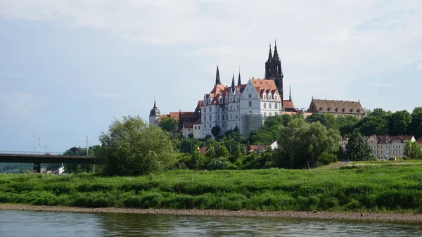 Albrechtsburg Meissen Alemania Albrechtsburg Meissen Alemania Edificio Sajonia Con Río —  Fotos de Stock