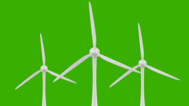 Döngü Rüzgar enerjisi teknolojisi. yenilenebilir enerji. İçin Chroma anahtar yeşil arka plan