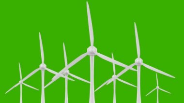 Döngü Rüzgar enerjisi teknolojisi. temiz ve yenilenebilir enerji çözüm. Chroma anahtar