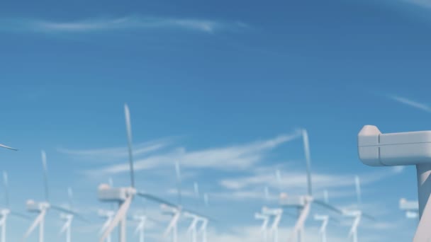 Windkrafttechnologie. Turbine, Windmühle, grüne saubere Lösung für erneuerbare Energien — Stockvideo