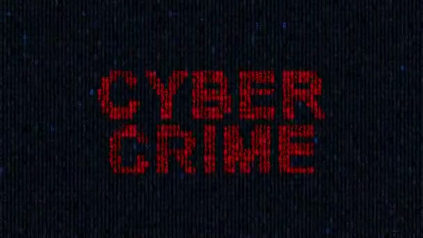 Hacker bloquear el ordenador mientras que los caracteres de código azul en la web oscura. virus informático — Vídeo de stock