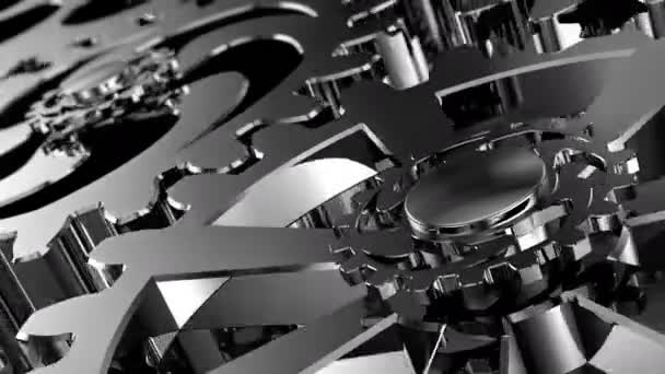 Stilvoller Business-Hintergrund mit rotierenden Metallzahnrädern zur Präsentation — Stockvideo