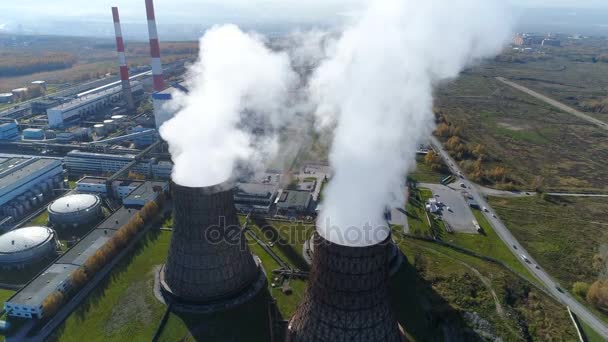 Visão superior do ambiente de poluição por fumaça de emissão — Vídeo de Stock