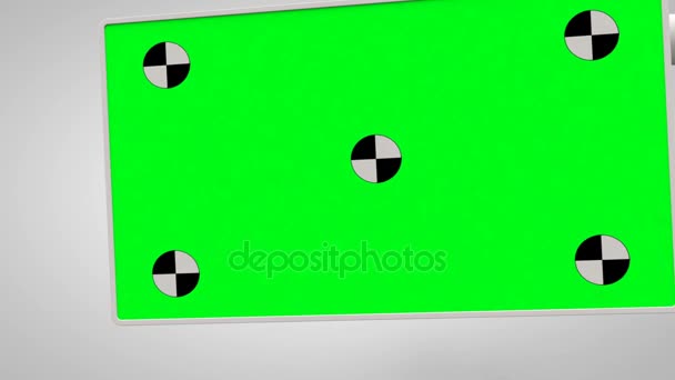 Brazo blanco robótico y pantalla verde en movimiento — Vídeos de Stock