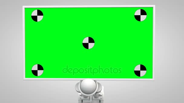 Braccio robotico bianco Tenere e spostare lo schermo verde — Video Stock