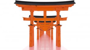 Japonya 'da Yaratıcı Otantik 3D Renkli Animasyon Yolu Torii Gates Tüneli