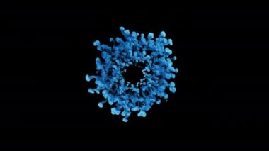 İzole edilmiş 3D Soyutlama Güzel Çok Renkli Patlamalar Siyah Arkaplanda Şok Dalgası