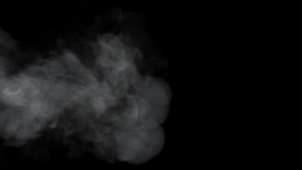 Los humos atmosféricos blancos realistas flotan lentamente llenan la plantilla visual sombría — Vídeos de Stock