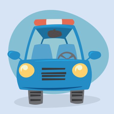 Çizgi film polis arabası - Önden Görünüm