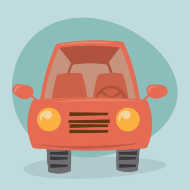 Çizgi film araba - Önden Görünüm