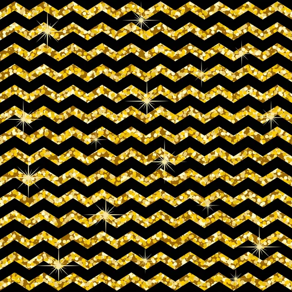 Zigzag deseni. Klasik chevron altın glitter desen. Altın daire. Soyut geometrik doku. Retro Vintage dekorasyon. Tasarım şablonu duvar kağıdı, sarma, kumaş vs. Vektör çizim