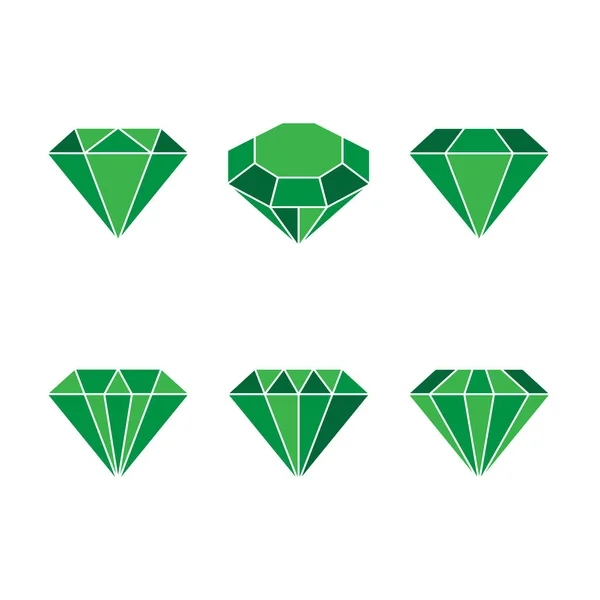 Icono de diamante. Ilustración vectorial. Signo de cristal brillante. Brillante piedra. Cristal verde aislado sobre fondo blanco. Diseño moderno de moda. Elemento plano. Regalo de símbolo, joya, joya o real, rico . — Vector de stock