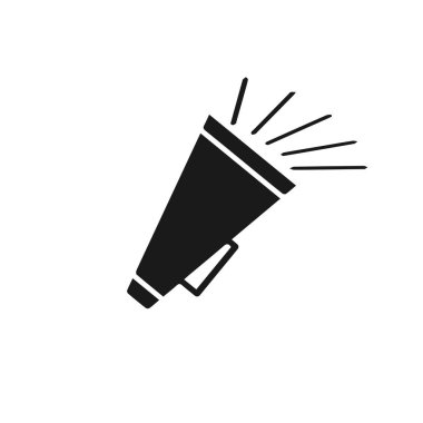 hoparlör simgesi. Vektör Eps 10. Duyuru işareti vektör simge satır. Megafon işareti satırı simgesi.