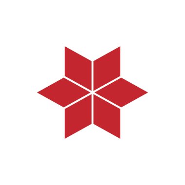 Yıldız izometrik logo kavramı, 3B vektör çizim. Düz tasarım stili. Rhombus inşaat. İşareti desen. Grafik tasarım. Moda arka plan soyut doku. Şablon baskı, tekstil, ambalaj için.