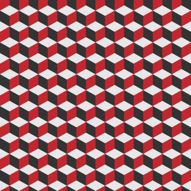 geometrik küp seamless modeli. Moda grafik tasarım. Vektör çizim. Arka plan tasarım. Optik yanılsama 3d Modern şık soyut doku. Şablon baskı, tekstil, ambalaj ve dekorasyon için